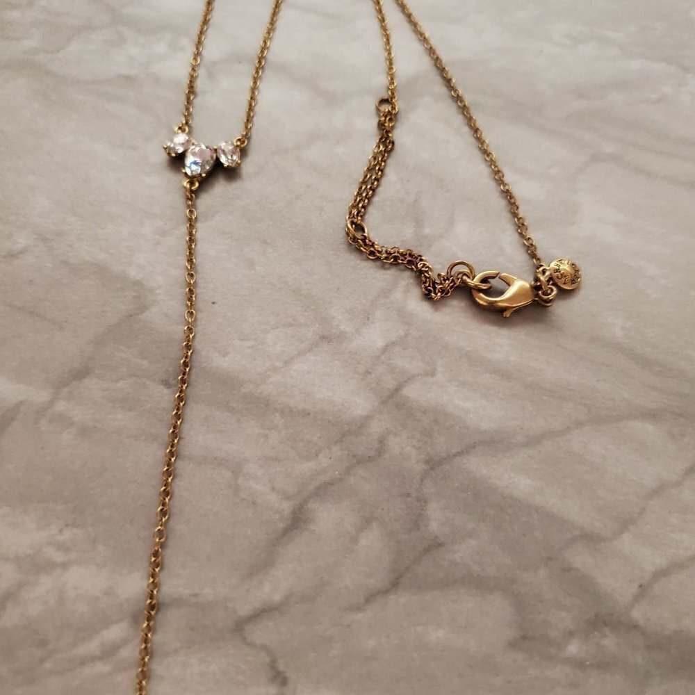 ✨ J.Crew Modern Minimalist Rhinestones Crystal Pave Pendant Necklace ✨ - Picture 3 of 10